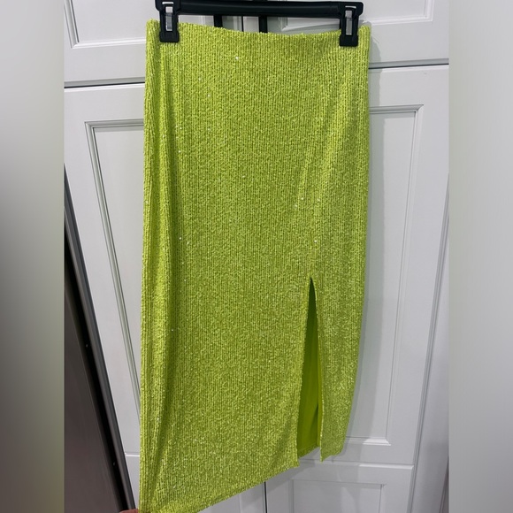 Top Shop Neon Sequin Midi Skirt size 4 (us 0-2) - Picture 6 of 6